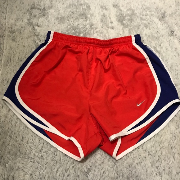 red nike tempo shorts